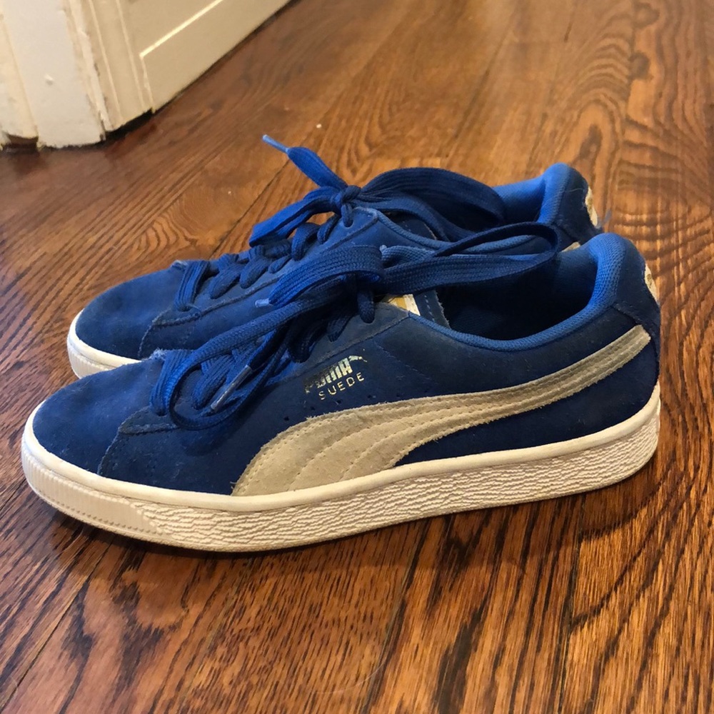 Royal blue suede puma sneakers